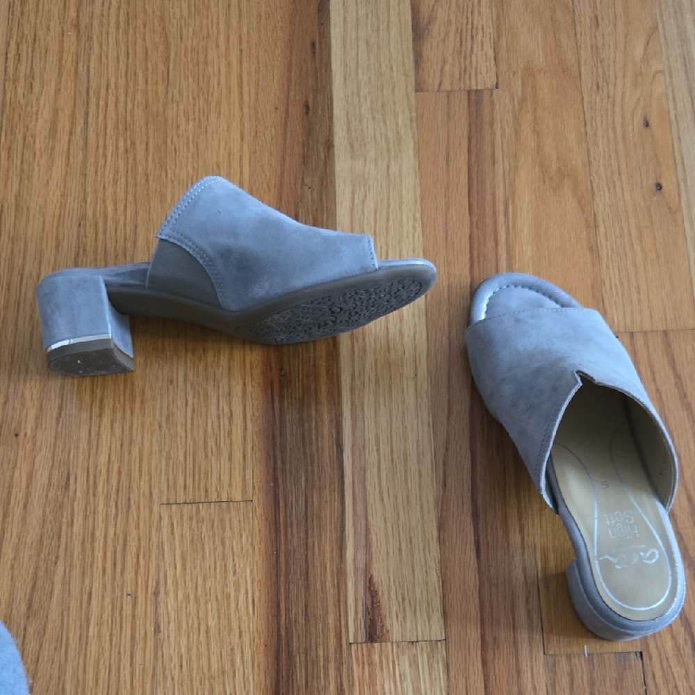 Ara Gray Suede Open-Toe Sandals